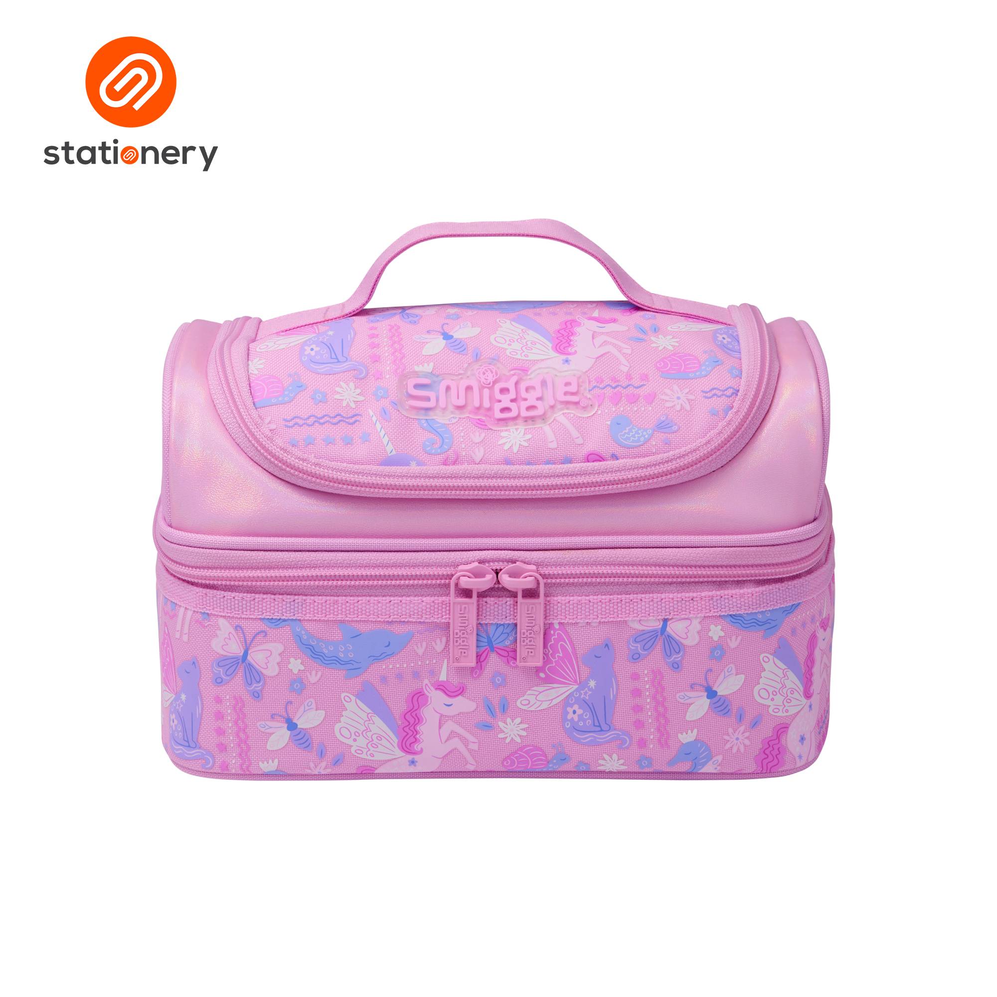 Smiggle Realm Double Decker Lunchbox - Pink