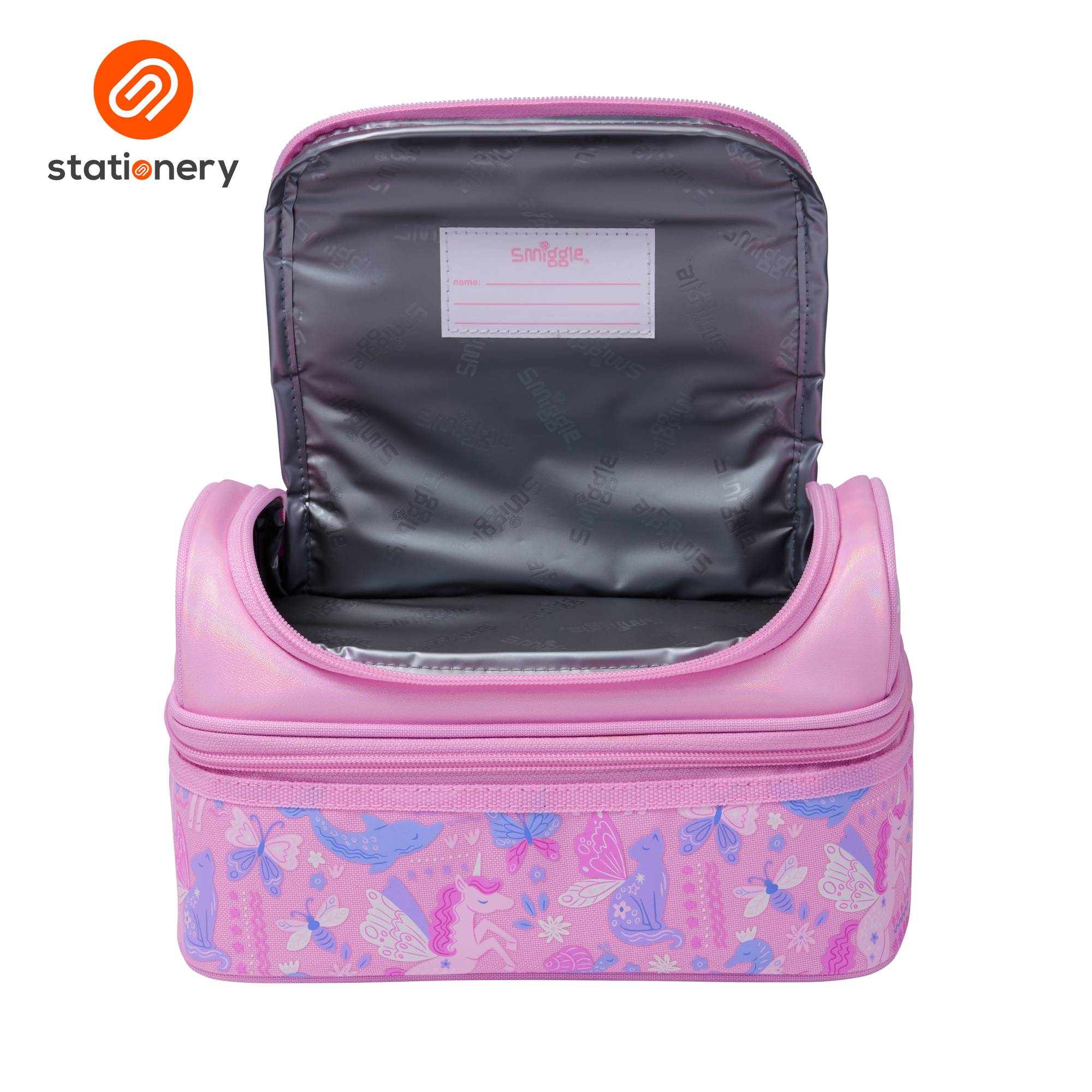 Smiggle Realm Double Decker Lunchbox - Pink-zoom-2
