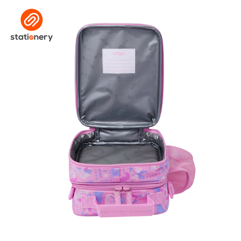 Smiggle Realm Hardtop Level Lunchbox With Strap - Pink-zoom-