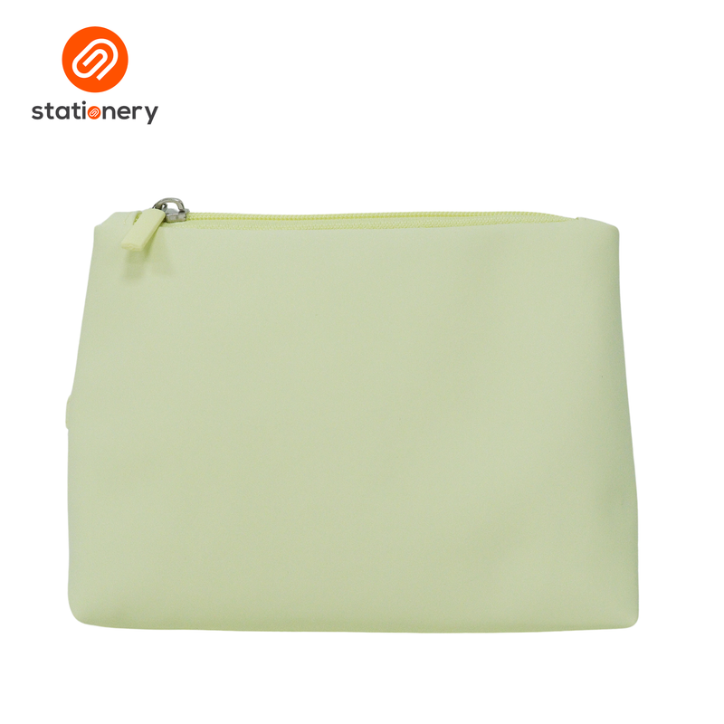 Triangular Leatherette Zipper Pouch-zoom-
