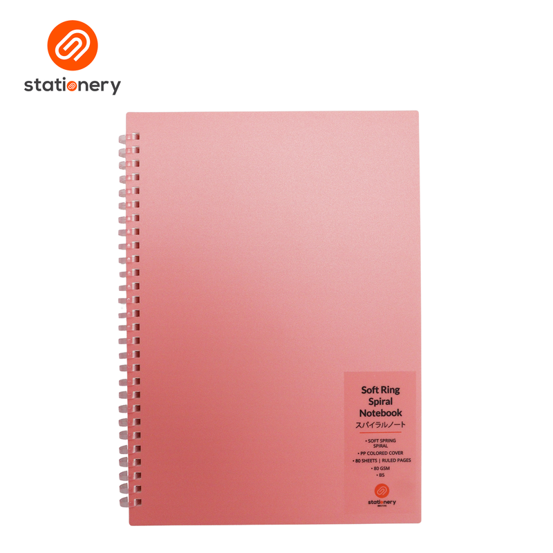 Soft Ring Spiral Notebook B5 80 Sheets Ruled - PP Cover-zoom-