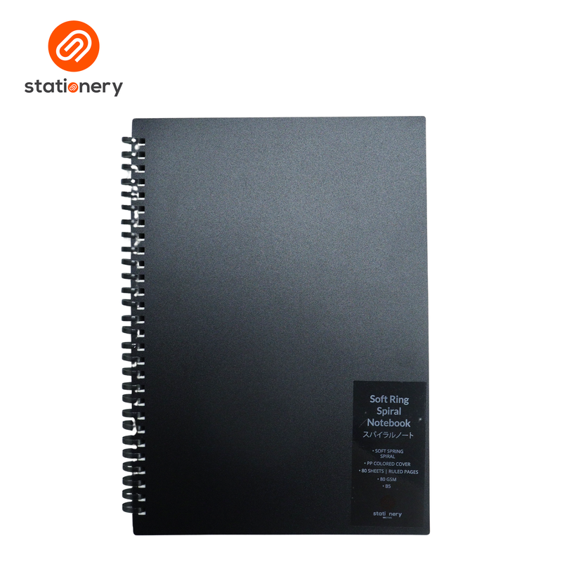 Soft Ring Spiral Notebook B5 80 Sheets Ruled - PP Cover-zoom-
