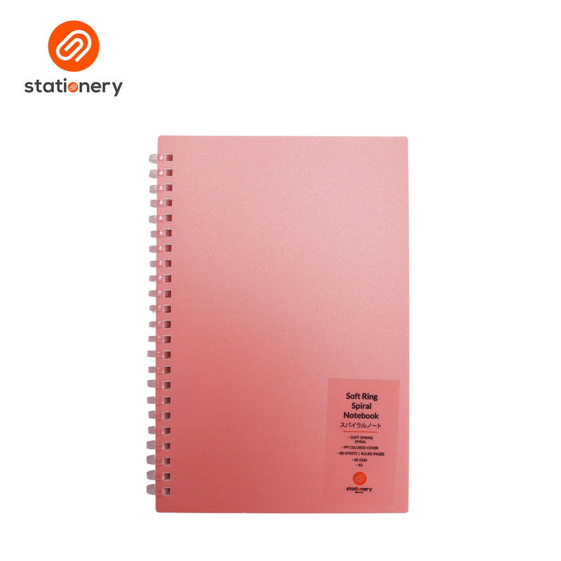 Soft Ring Spiral Notebook A5 80 Sheets Ruled - PP Cover-zoom-