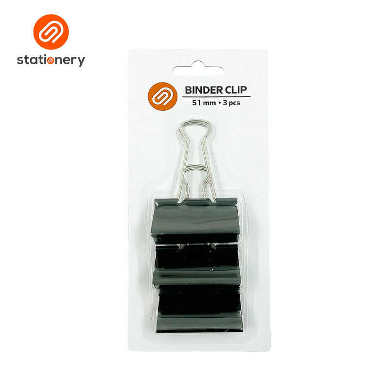 Stationery Black Binder Clip 51mm (3 Pieces)-zoom-