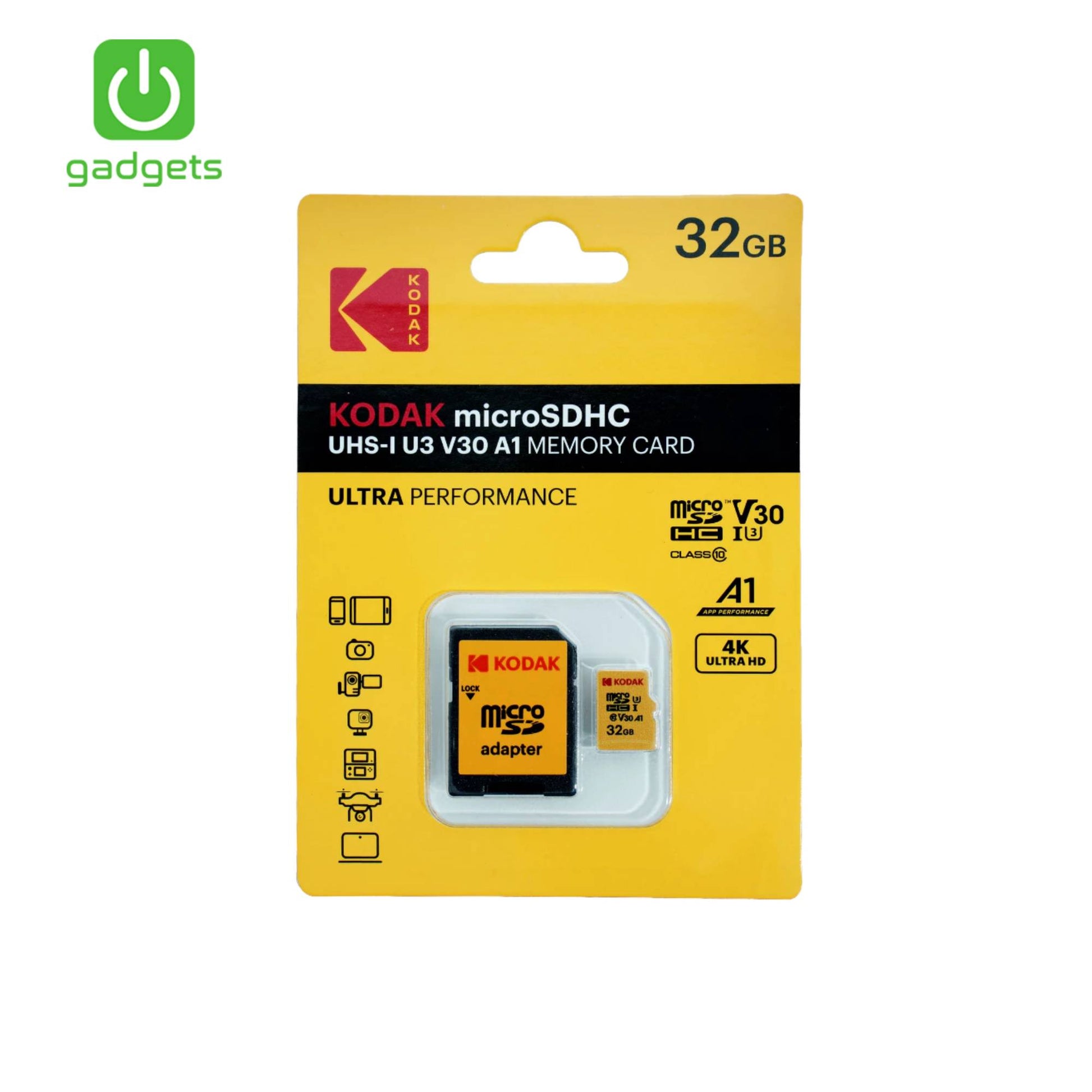 SSP-10101017:10101017a_KODAK_MSD_32GB_UHS-I_U3V30A1_CARD_W_ADAPTER.jpg