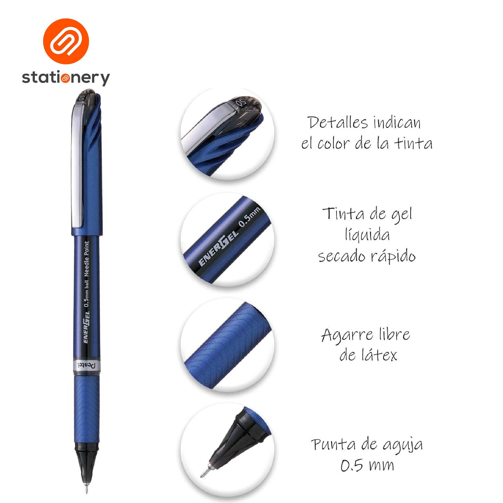 Pentel EnerGel Black Gel Pen 0.5mm - BLN25-8