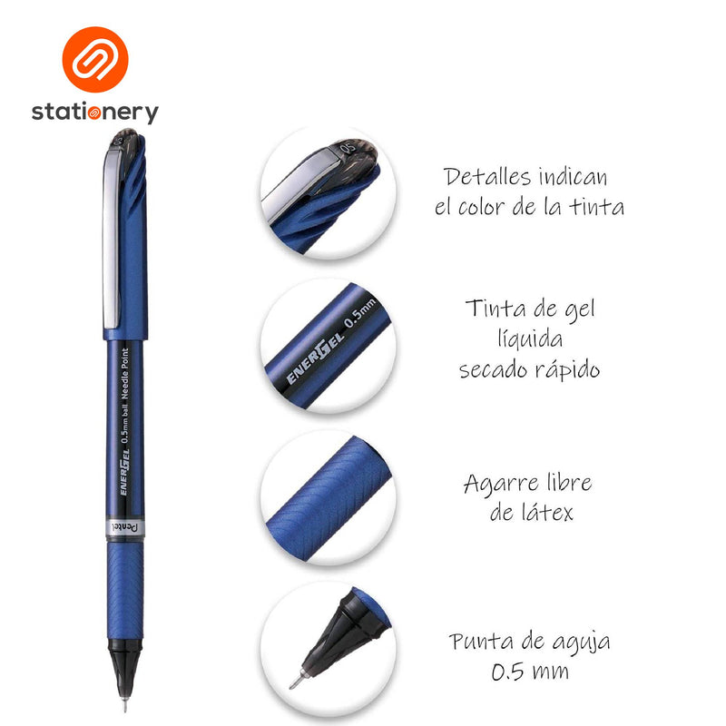 Pentel EnerGel Black Gel Pen 0.5mm - BLN25-zoom-
