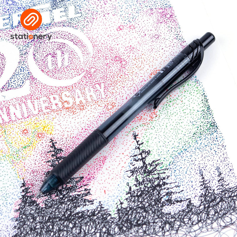Pentel EnerGel-X Retractable Gel Pen 0.7mm Black - BLN107-zoom-