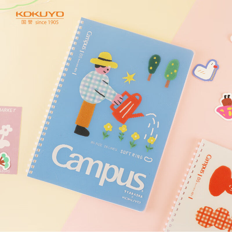 Kokuyo Tyakasha Series Floppy Coil B5 Notebook - Blue-zoom-