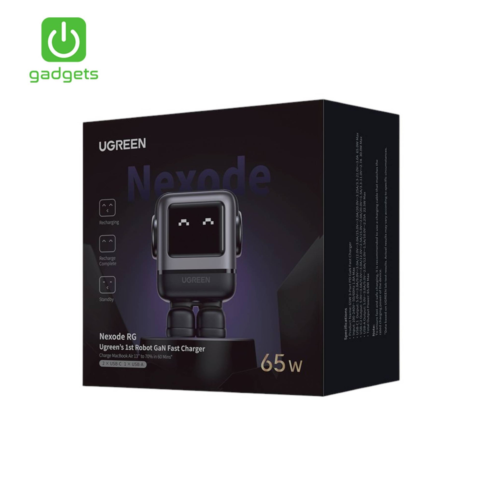 SSP-10101880:10101880_UGREEN_ROBOT_65W_3-PORT_CHARGER_CD361-BLACK.jpg