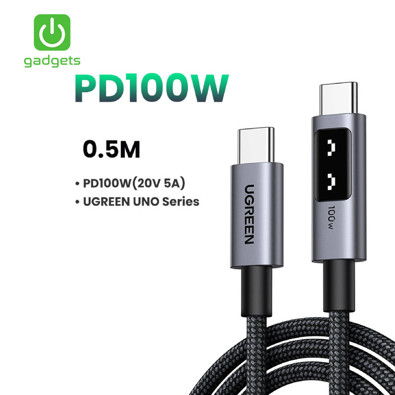 UGreen Uno USB-C to USB-C 100W PD Fast Charging Cable 1m-zoom-