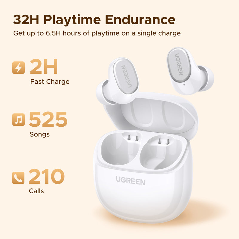 UGreen HiTune A3 Bluetooth Earbuds WS220 - White-zoom-