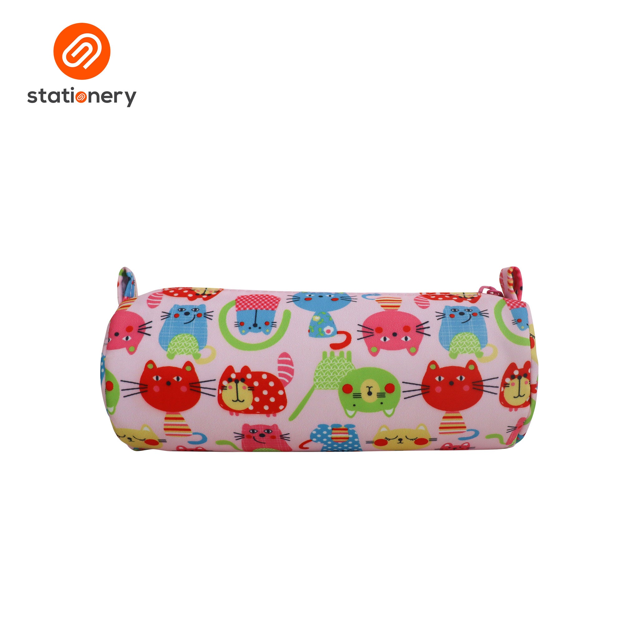 Cylindrical Single Zip Round Pencil Case