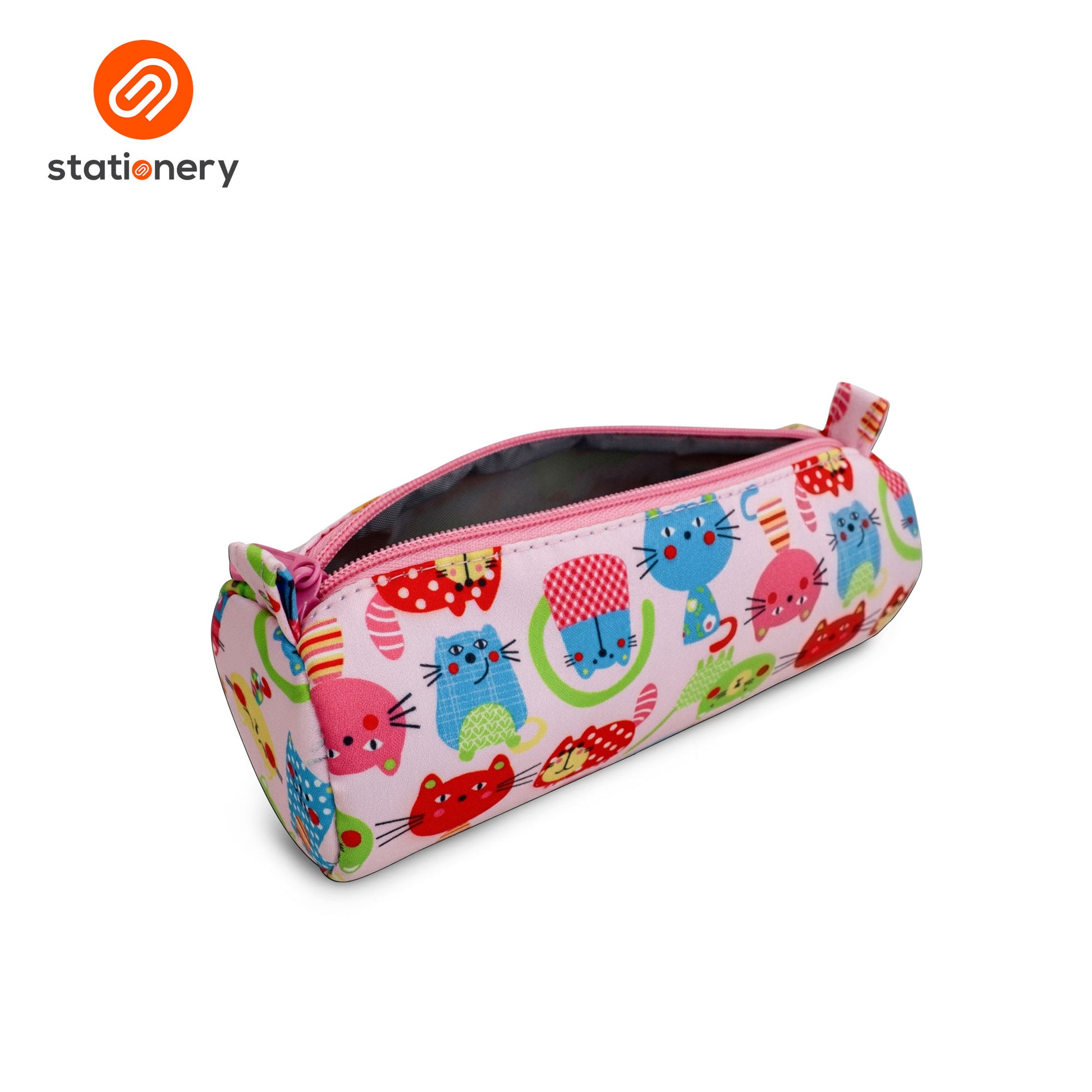 Cylindrical Single Zip Round Pencil Case-2