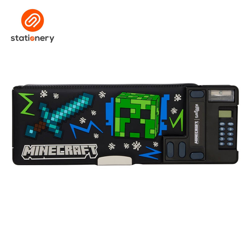 Smiggle Minecraft Pop Out Pencil Case - Black-zoom-