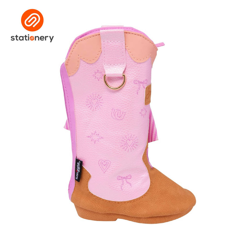 Smiggle Wildflower Cowboy Boot Pencil Case - Pink-zoom-