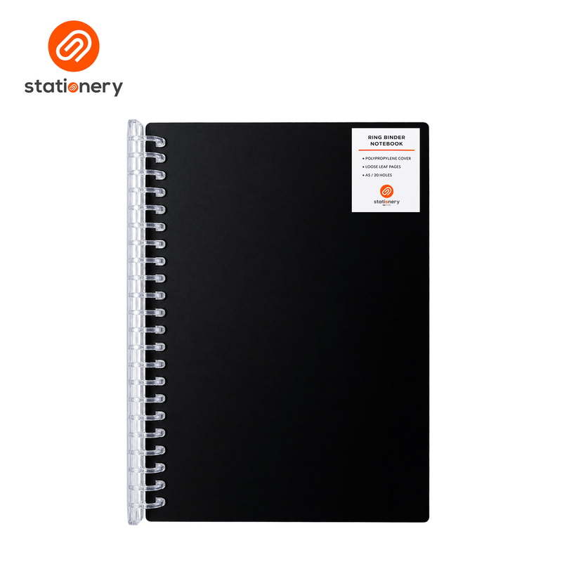 DIY Refillable Ring Binder Polypropylene Cover 20 Holes Notebook A5-zoom-