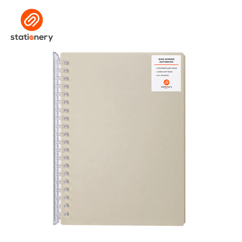 DIY Refillable Ring Binder Polypropylene Cover 20 Holes Notebook A5-zoom-