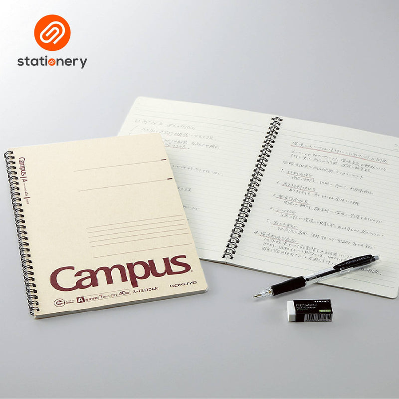 Kokuyo Campus Recycled Twin Ring Notebook B5 7mm Horizontally Ruled 40 Sheets-zoom-
