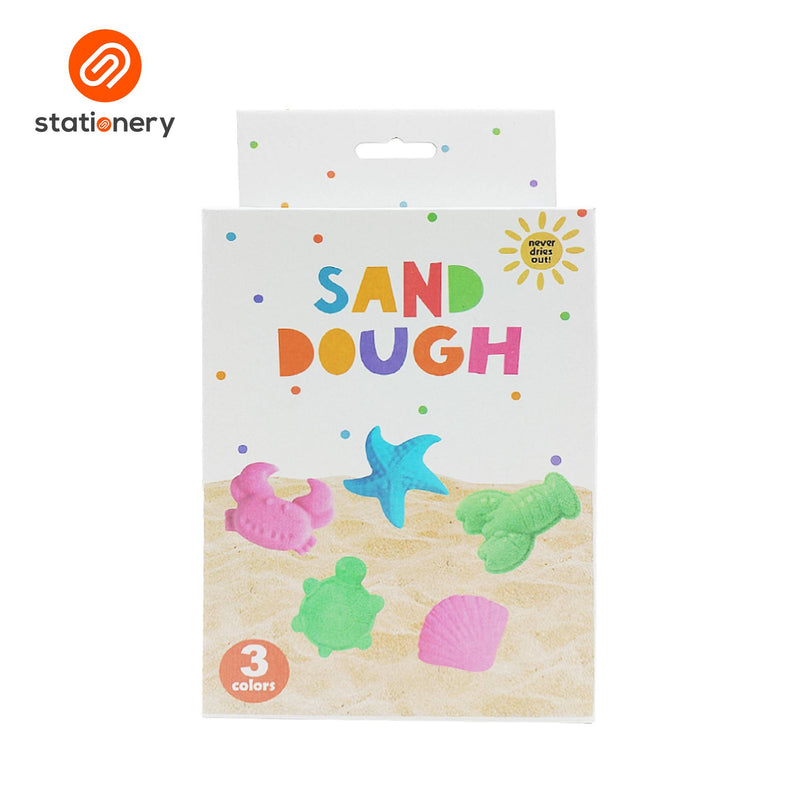 Sand Dough Playset with 3 Colored Sand & Molds-zoom-