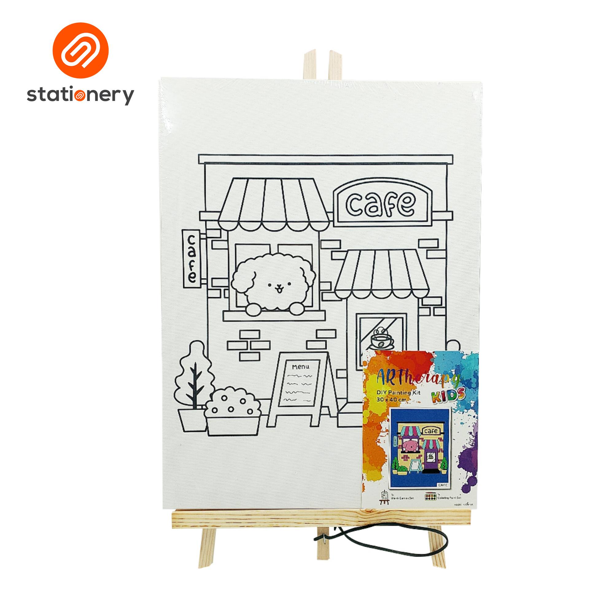 Artherapy Kids DIY Painting Kit with Wooden Easel (30 x 40 cm)