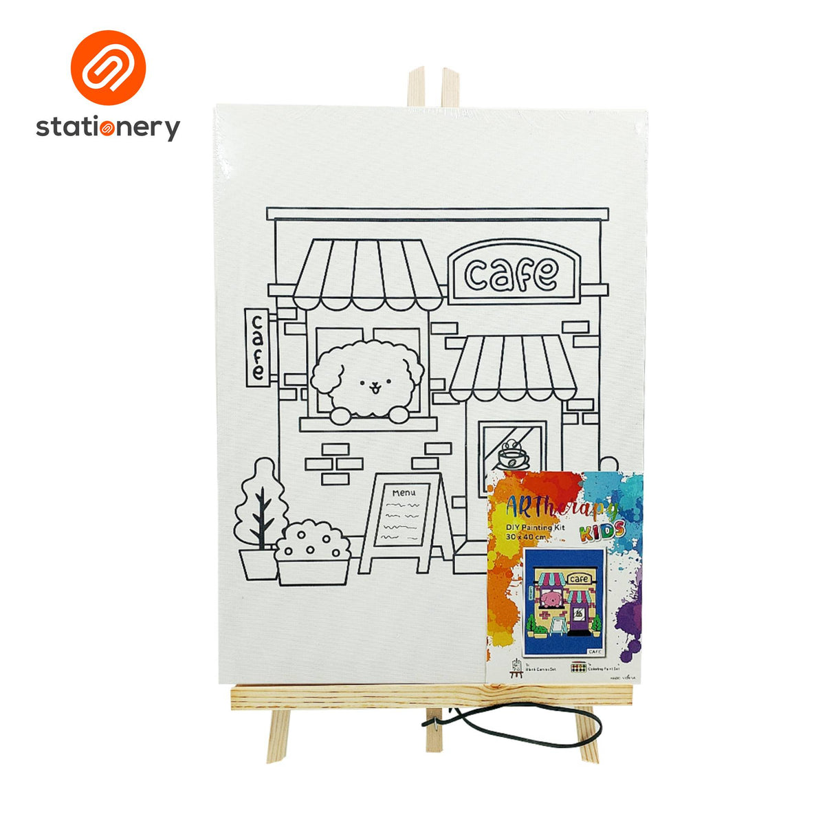 Artherapy Kids DIY Painting Kit with Wooden Easel (30 x 40 cm)-zoom-1