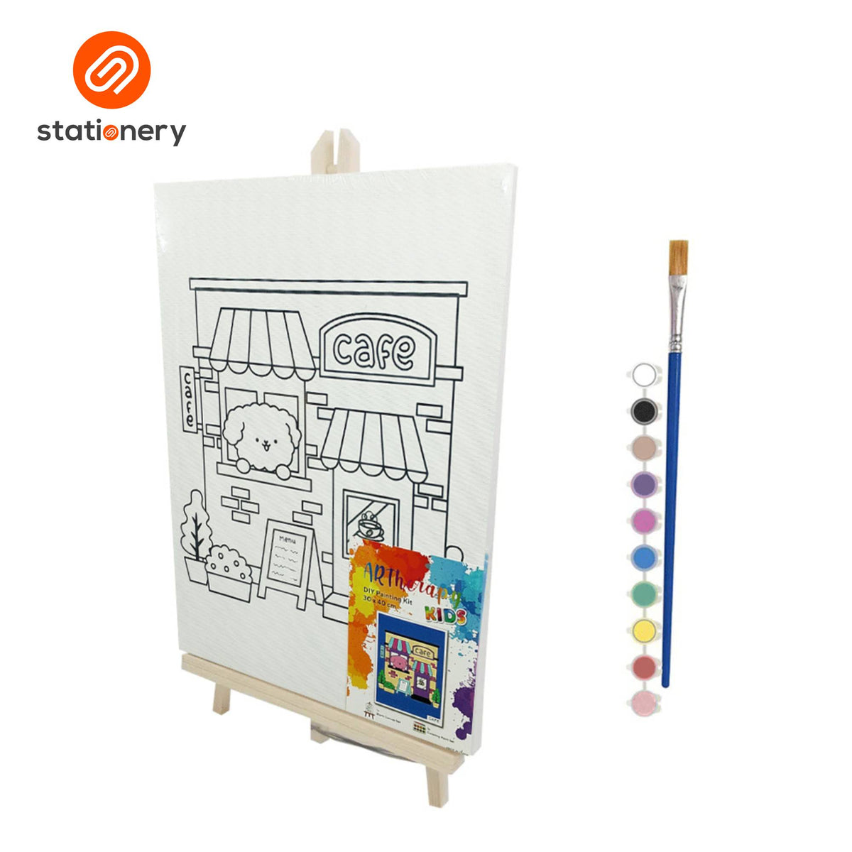 Artherapy Kids DIY Painting Kit with Wooden Easel (30 x 40 cm)-zoom-2