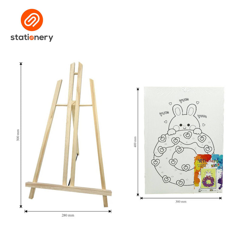 Artherapy Kids DIY Painting Kit with Wooden Easel (30 x 40 cm)-zoom-