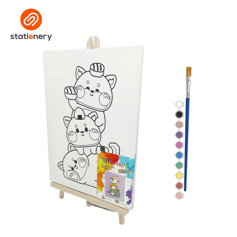 Artherapy Kids DIY Painting Kit with Wooden Easel (30 x 40 cm)-zoom-
