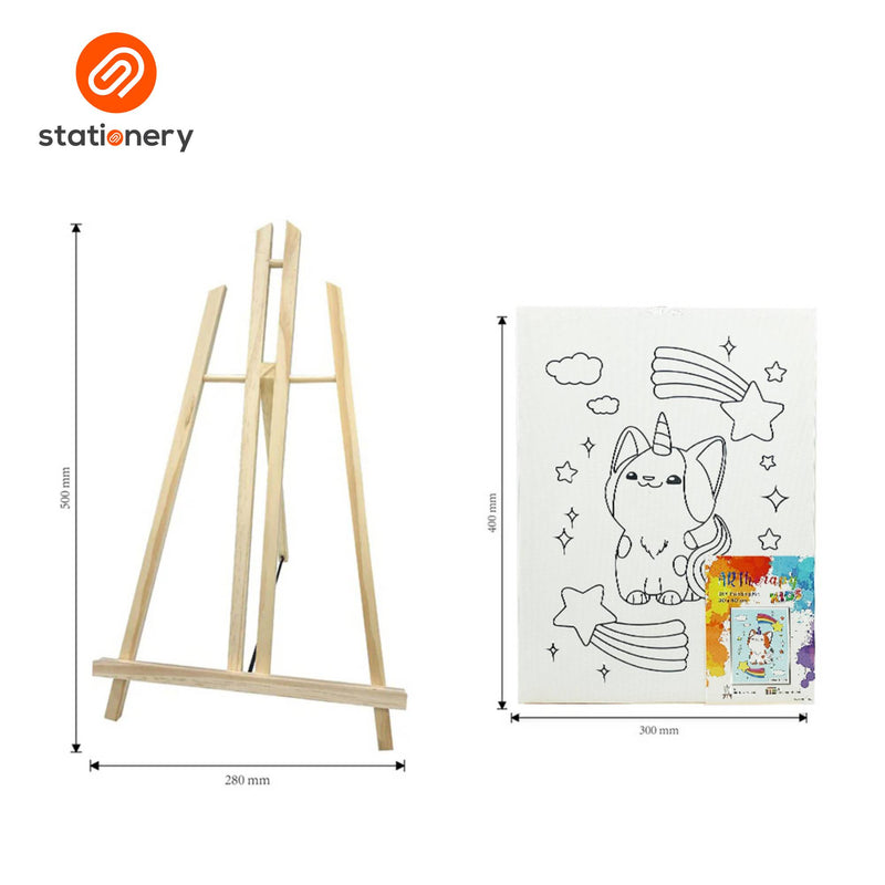 Artherapy Kids DIY Painting Kit with Wooden Easel (30 x 40 cm)-zoom-