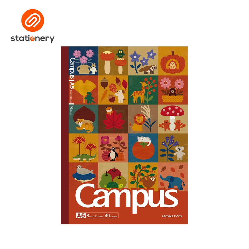 Kokuyo Campus Illustrator Series A5 Notebook 40P - Pack of 4-zoom-