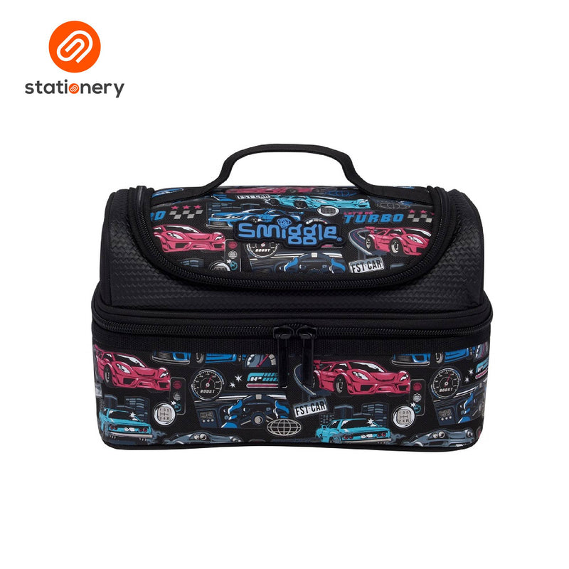 Smiggle Aspire Double Decker Lunchbox - Black-zoom-