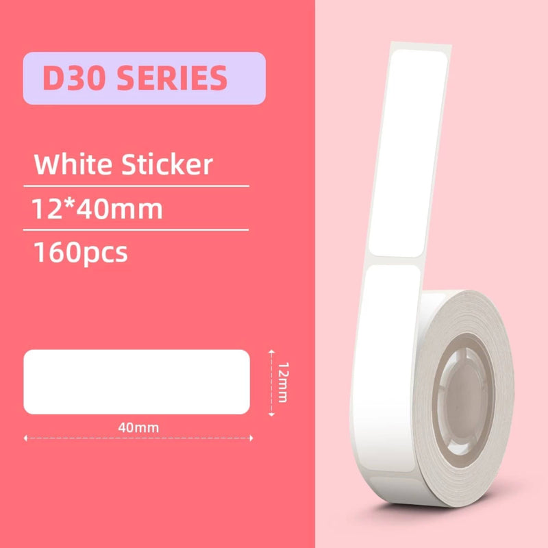 Phomemo Label Tape Gap Paper 12x40mm 3 Rolls per Pack - White-zoom-