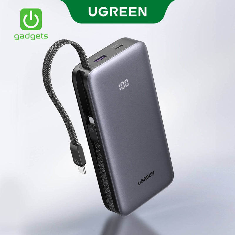 UGreen Power Bank with Built-in Cable 30W 20000mAh-zoom-