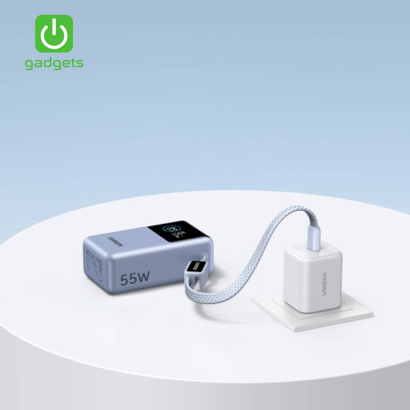 UGReen Nexode 55W 1C1A Power Bank with 1*55W Build-in Cable - 10000mAh-zoom-