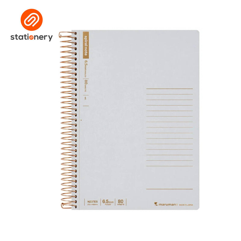 Maruman Spiral Note A5 Ruled Notebook - 80 Sheets (N237ES)-zoom-