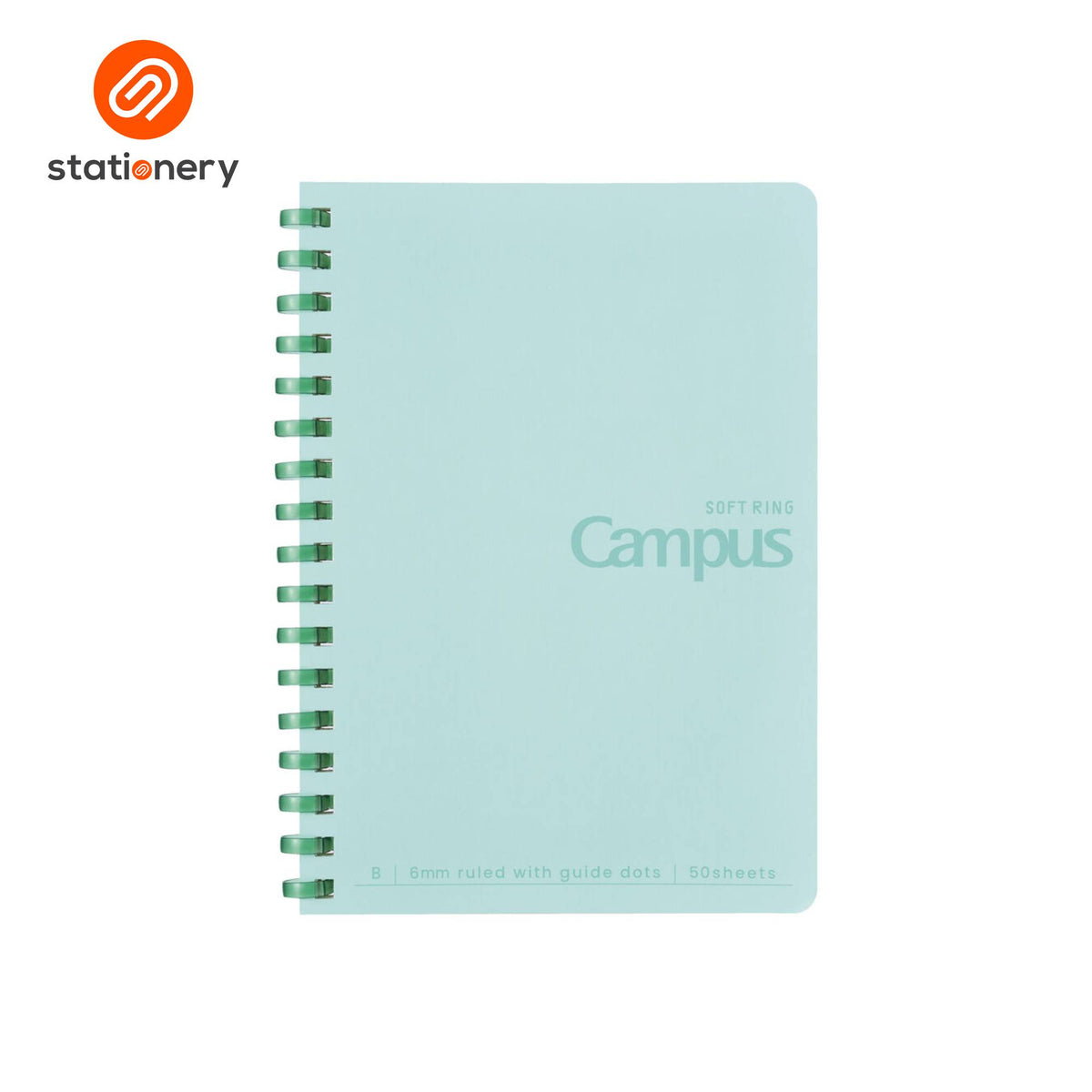 SSP-10103490:10103490a_CAMPUS_SOFT_RING_DOT_RULED_6MM_A6_GREEN_50_SHEETS.jpg