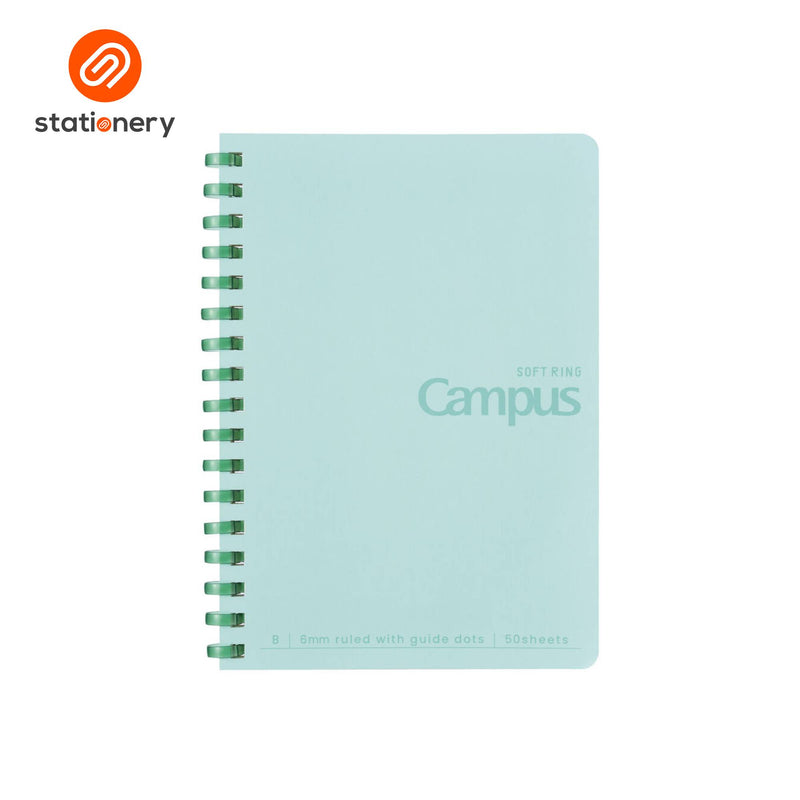 Kokuyo Campus Soft Ring Notebook A6 Dotted Ruled 6mm 50 Sheets-zoom-