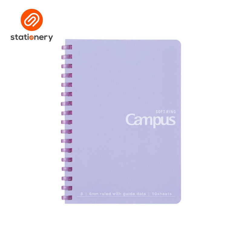 Kokuyo Campus Soft Ring Notebook A6 Dotted Ruled 6mm 50 Sheets-zoom-