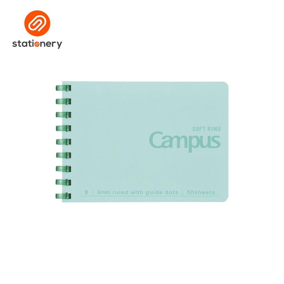 SSP-10103494:10103494a_CAMPUS_SOFT_RING_DOT_RULED_6MM_A7_GREEN_50_SHEETS.jpg