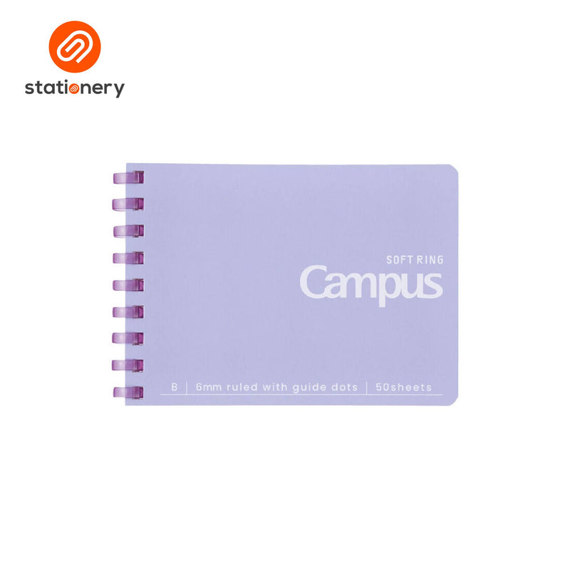 Kokuyo Campus Soft Ring Notebook A7 6mm Dot Ruled 50 Sheets-zoom-