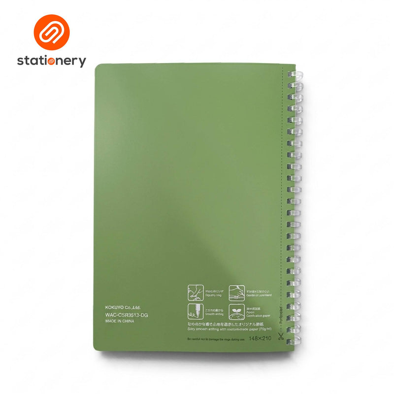 Kokuyo Campus Soft Ring Notebook A5 Dotted Ruled 8mm 50 Sheets-zoom-
