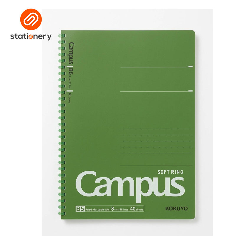 Kokuyo Campus Soft Ring Notebook B5 Dotted Ruled 8mm 40 Sheets-zoom-