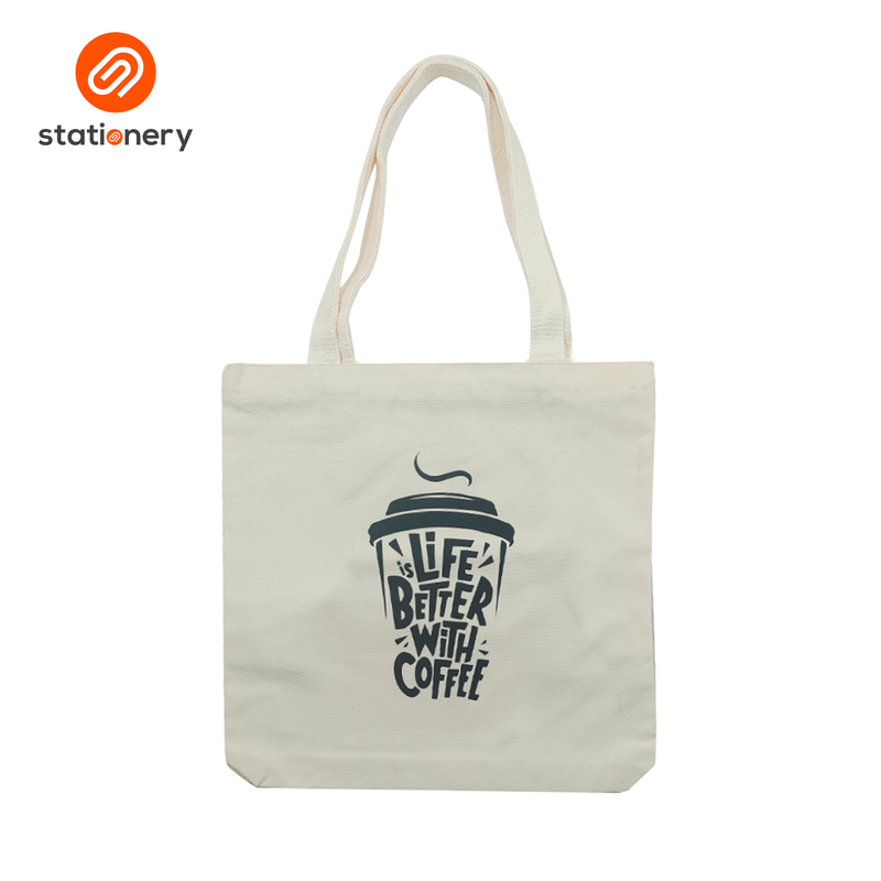 Canvas Tote Bag with Zipper - Minimalist Graphic Print-zoom-