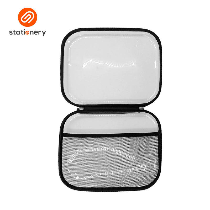 Clear Hard Shell Storage Case with Handle & Inner Mesh Pocket (25 x 20 x 5 cm)-zoom-