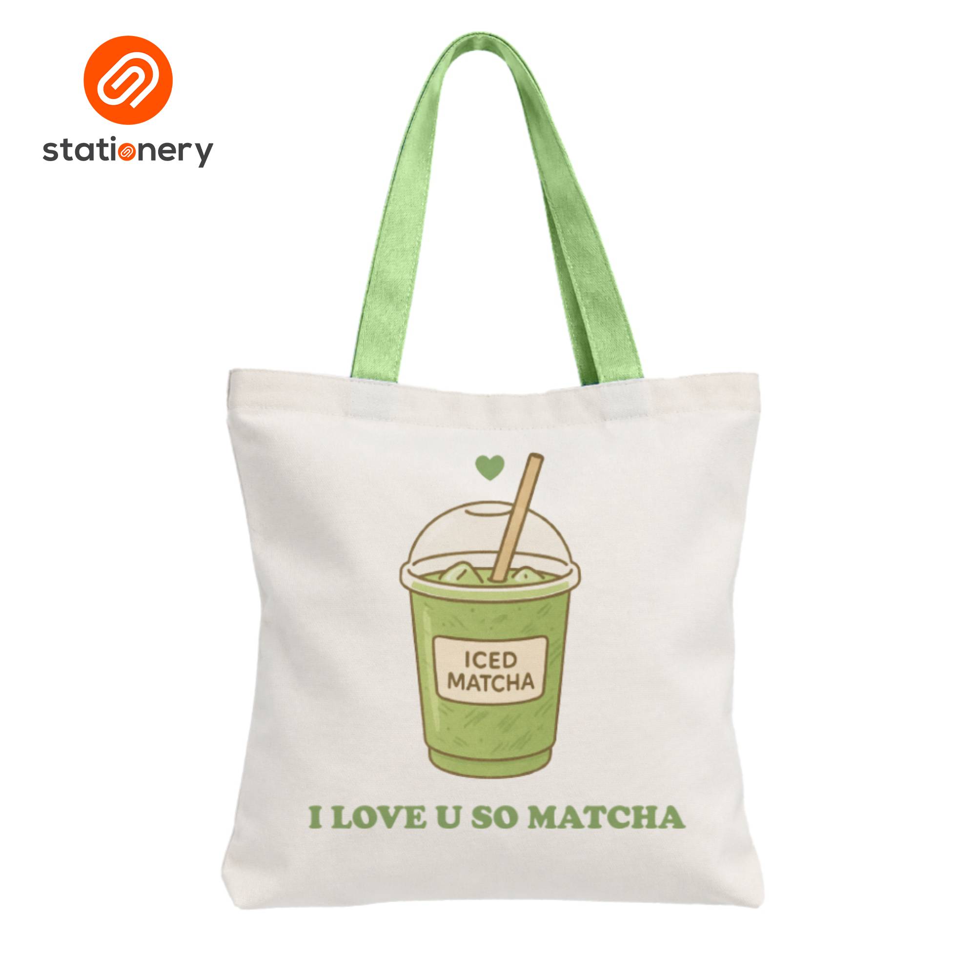 Canvas Tote Bag with Zipper - Colored Handles