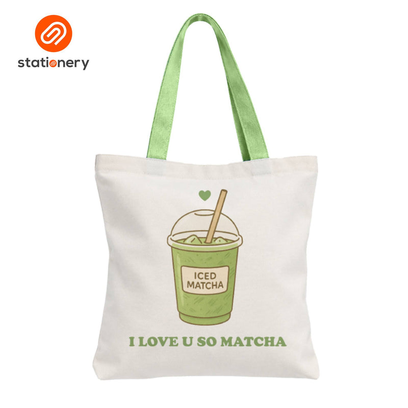 Canvas Tote Bag with Zipper - Colored Handles-zoom-