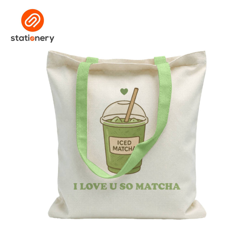 Canvas Tote Bag with Zipper - Colored Handles-zoom-