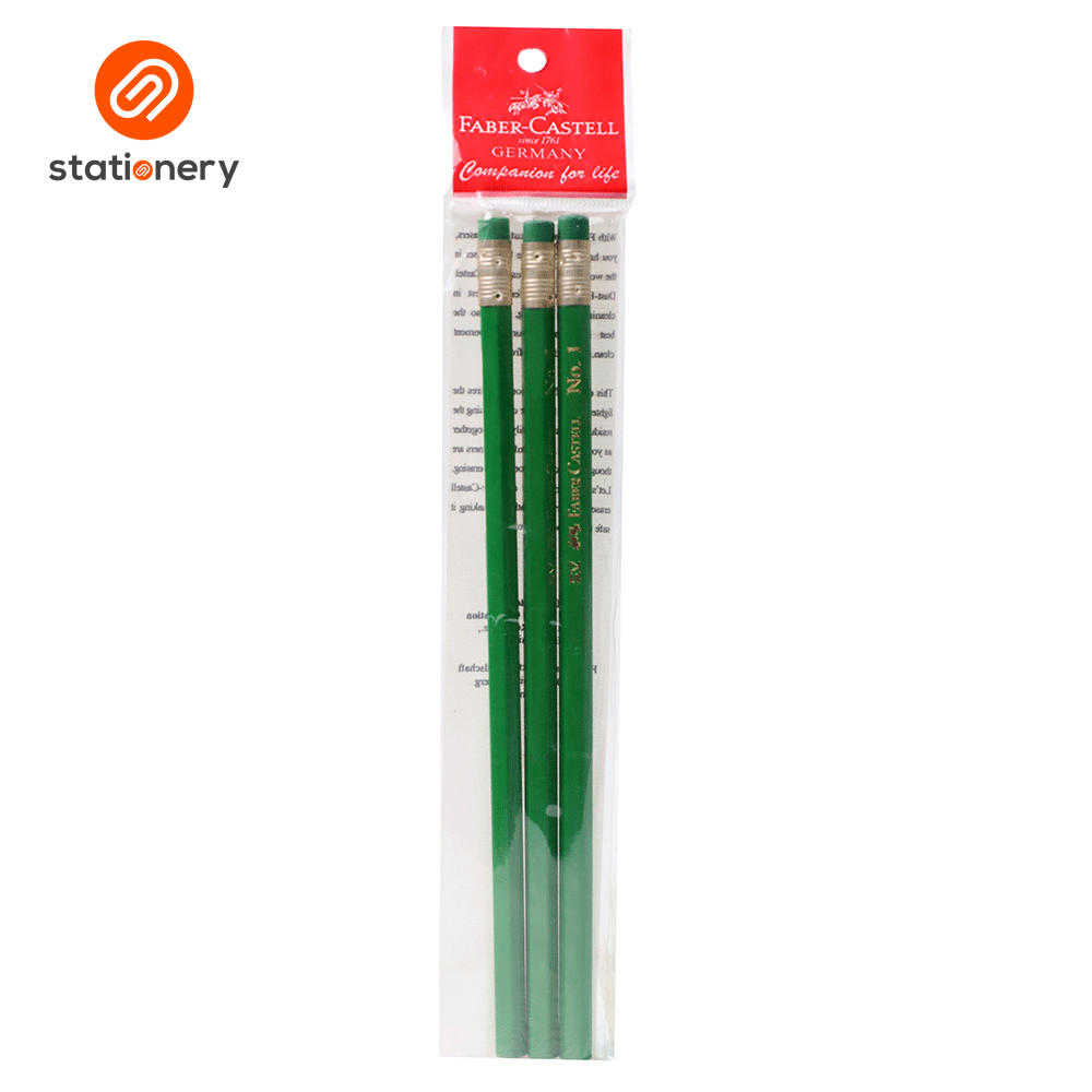 Faber Castell Green Pencil 3's-3