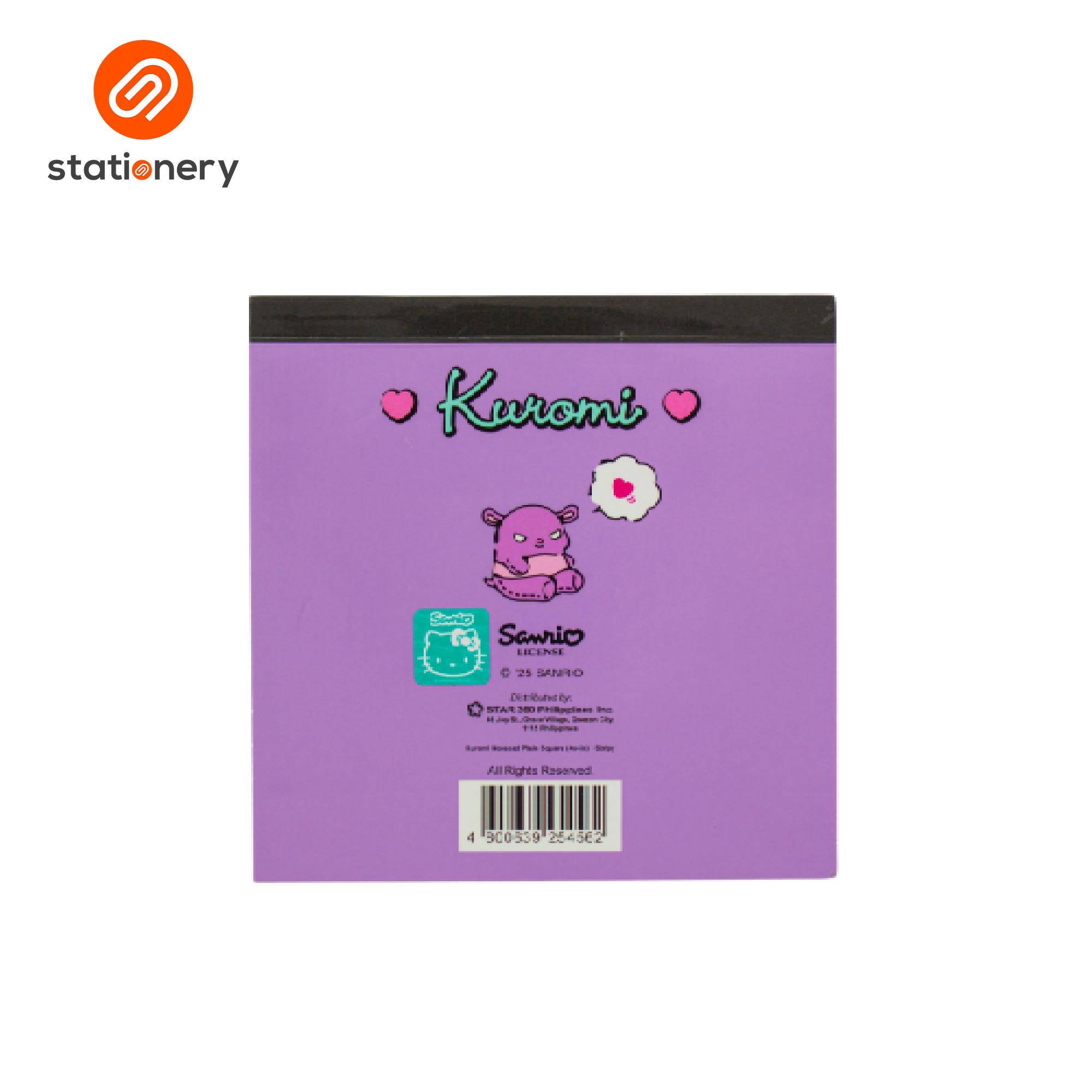 Kuromi Notepad Plain Square - 4x4"-zoom-3